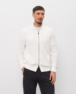 ISAIA Белый кардиган из хлопка MG8458Y0540