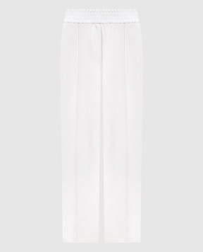 Brunello Cucinelli Белые брюки с льном MH126P7197