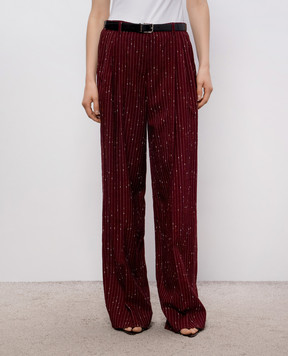 Dolce&Gabbana Бордовые брюки в полоску FTDMITFBMFW