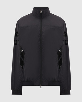 Vetements Чорна спортивна куртка з вишивкою логотипа ME76GJ115BB