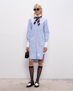 Thom Browne Блакитна сукня-сорочка в смужку FDSF50CF0662