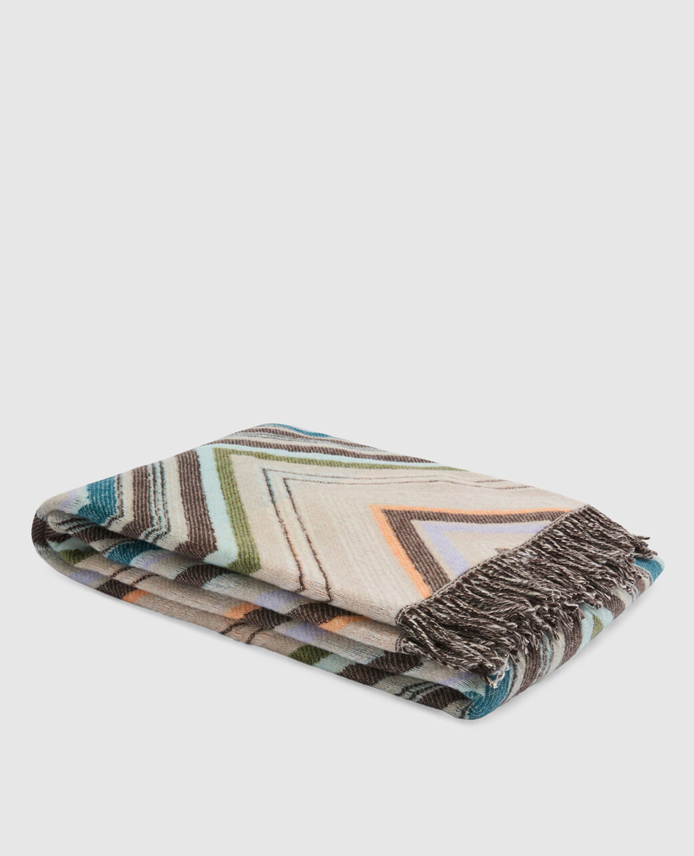 Плед Шеврон с шерстью в узор