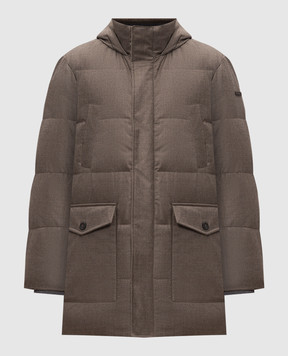 Peserico Коричневый пуховик с шерстью R52244D2574