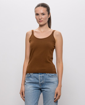 Max Mara Коричневый топ SALVO с шерстью MXMSALVO
