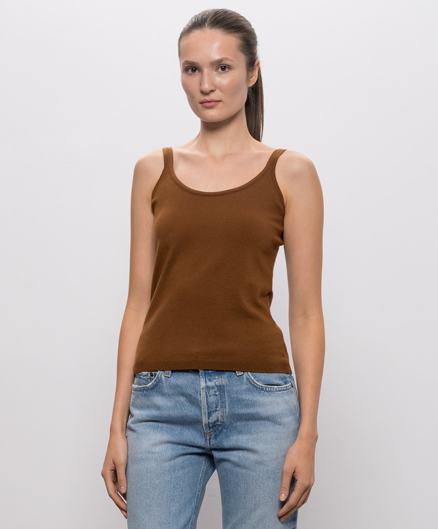 Max Mara Коричневий топ SALVO з вовною MXMSALVO зображення 3