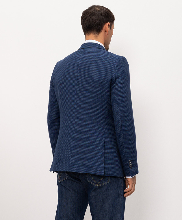Florentino Синий пиджак с льном 126933610302 изображение 4