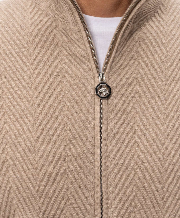 Stefano Ricci Бежевый кардиган из кашемира K606430R30F26317 изображение 5