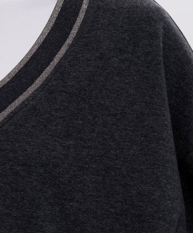 Brunello Cucinelli Серый пуловер с люрексом MD991B2Q02 изображение 5