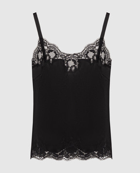 Dolce&Gabbana Чорний топ з мереживом O7A00TONO13