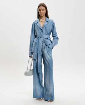 Ermanno Scervino Голубая рубашка с поясом D482I353EMY