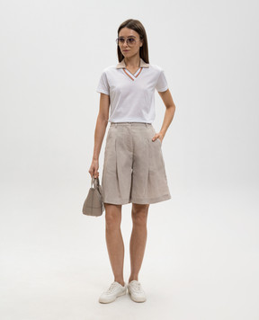 MooRER Бежевые шорты IVANA из льна IVANAJGLX