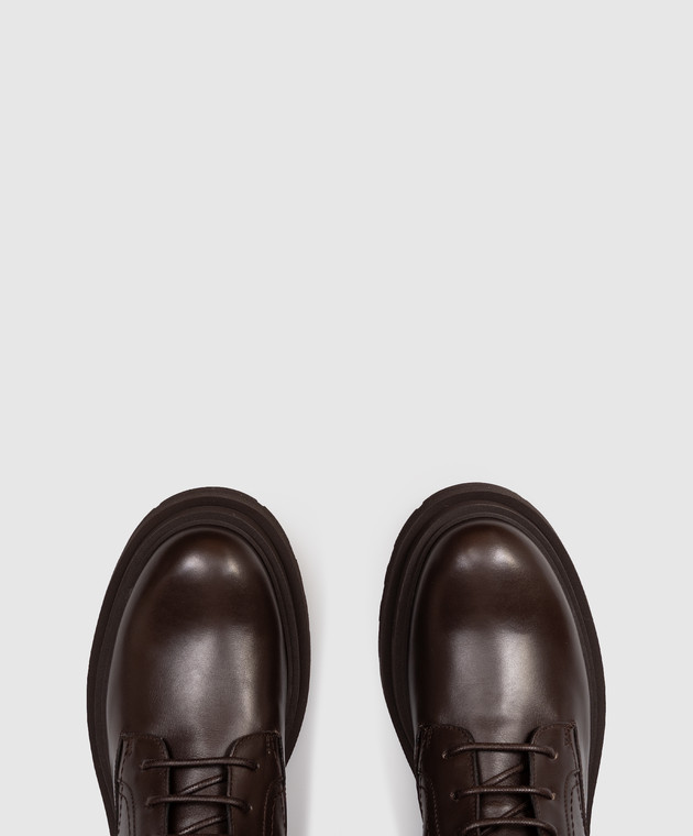 Brunello Cucinelli Коричневые комбинированные ботинки с цепочкой мониль MZOLG3308P изображение 4