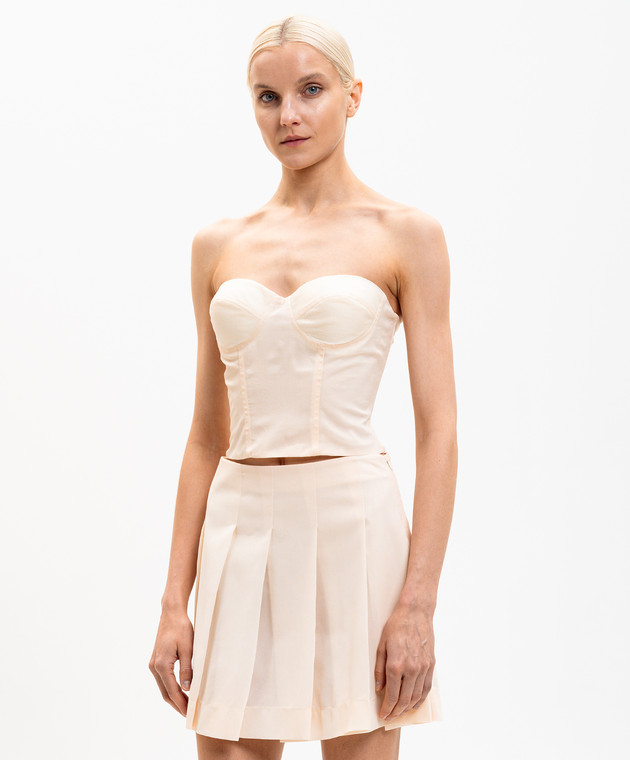 Ermanno Scervino Бежевий топ-бюстьє із шовку D482L767FWB зображення 3