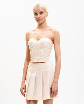 Ermanno Scervino Бежевий топ-бюстьє із шовку D482L767FWB
