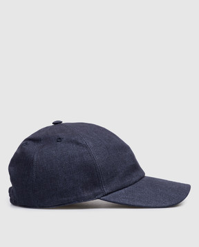 Agnona Синяя кепка из льна AK09U2XU3046