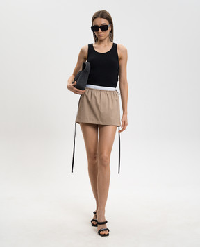Alexander Wang Бежева спідниця міні з логотипом 1WC1265382