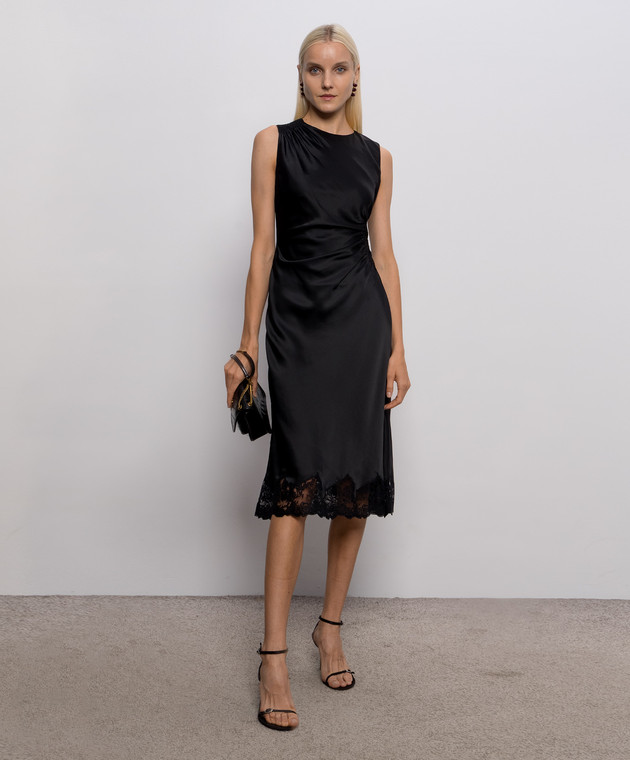 Ermanno Scervino Чорна сукня міді з мереживом D492Q332APXZV зображення 2