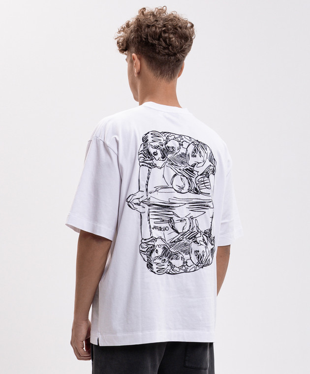 Off-White Белая футболка Scribble Narciso 44MAA120F26J017 изображение 4