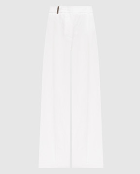 Peserico Білі штани з льону з патчем A0433502606