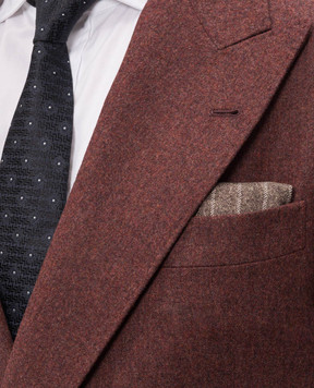 Brunello Cucinelli Коричневый платок-паше из шелка в полоску MI8960091