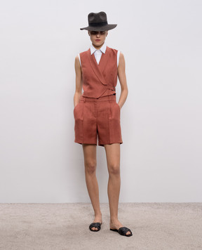 Brunello Cucinelli Коричневый жилет из льна MH527HG606