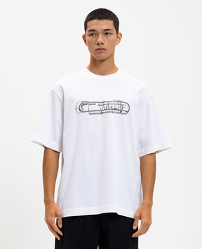 Off-White Біла футболка Paperclip 44MAA120F5J00I