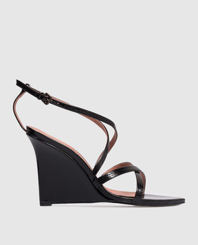 Babe Pay Pls Черные кожаные лакированные босоножки 283908LA