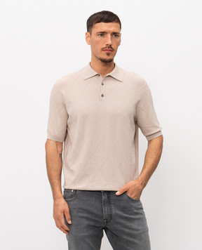 Peserico Бежеве поло в геометричний візерунок R59489F149173Q