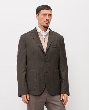 Peserico Коричневый пиджак из шерсти R5100902584