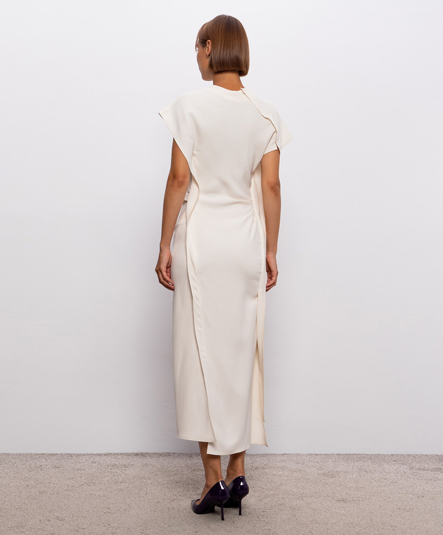 Victoria Beckham Бежевое платье миди Victoria 1326WDR007380B изображение 4