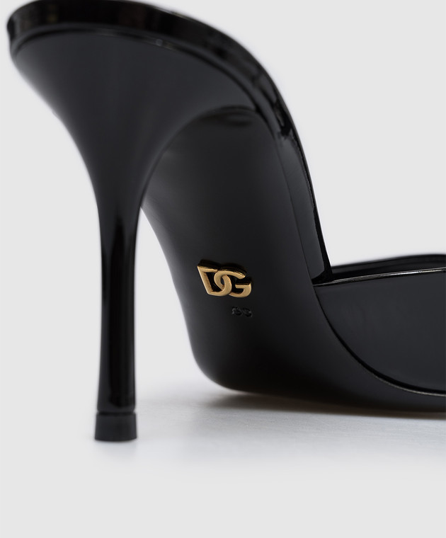 Dolce&Gabbana Черные кожаные лакированные мюли Keira CR2023A1471 изображение 5