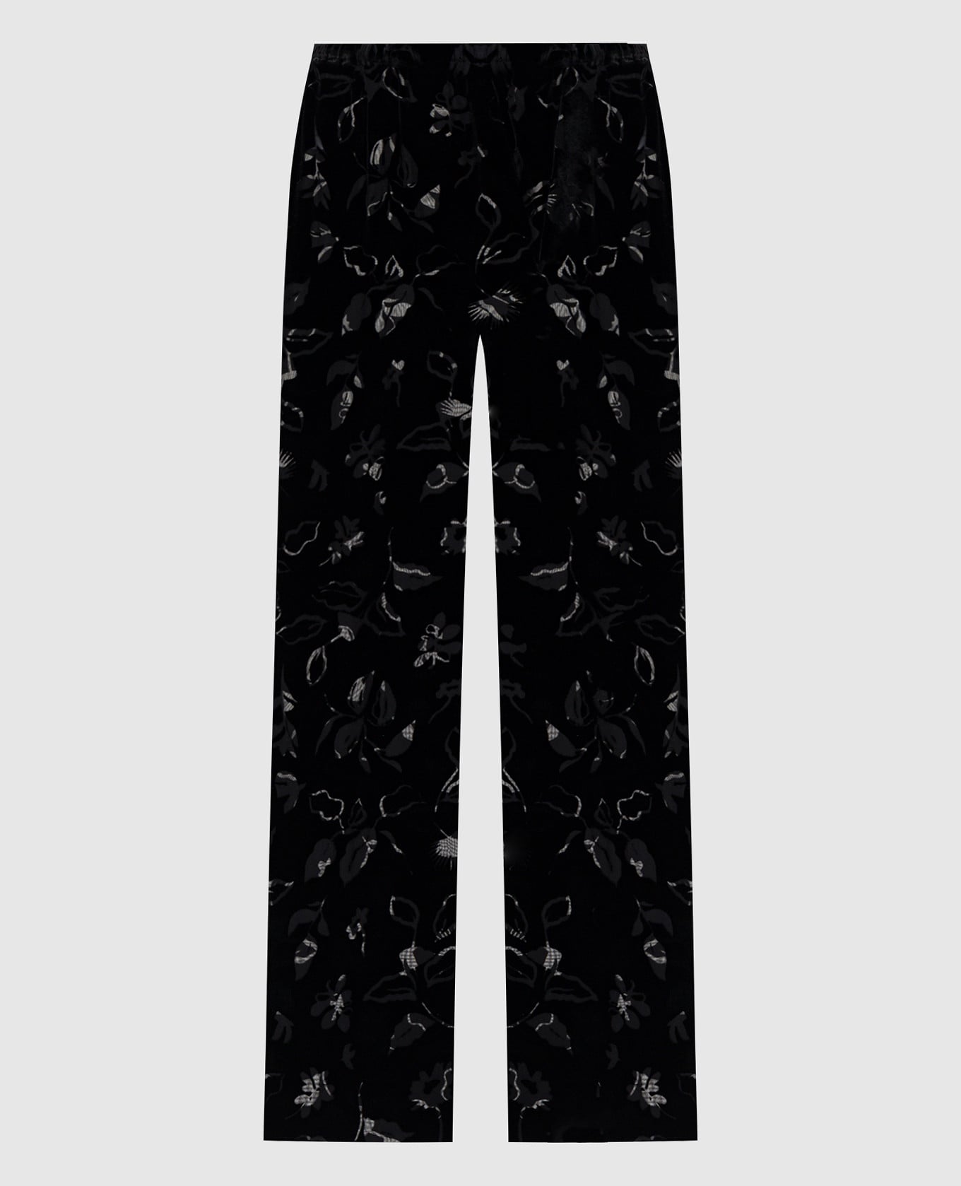 Черные бархатные брюки Loreto с шелком