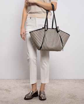 YUZEFI Сумка-тоут Mochi в смужку LARGEMOCHI