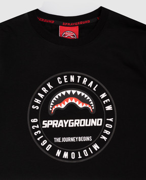 Sprayground Дитяча чорна футболка з принтом логотипа SPY1485BLK