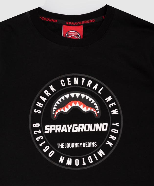 Sprayground Дитяча чорна футболка з принтом логотипа SPY1485BLK зображення 3
