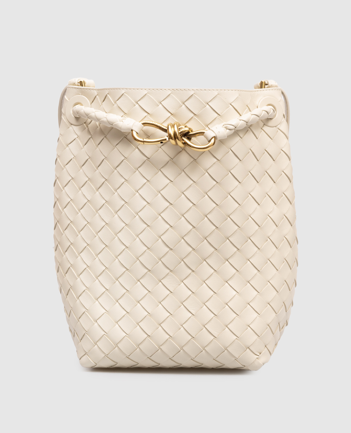 Кожаная сумка Andiamo цвета айвори