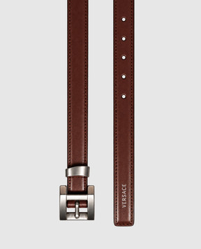 Versace Бордовый кожаный пояс 10237361A17848