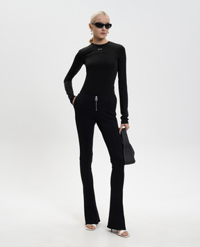 Off-White Черный лонгслив с логотипом 2AD136S26JER003