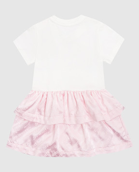 Off-White Дитяча рожева сукня з оборками 44GXU004S26J001