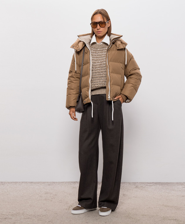 Brunello Cucinelli Коричневый стеганый пуховик MH5257216 изображение 2