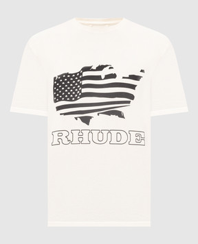 Rhude Футболка кольору айворі з принтом RHSS26TT08012