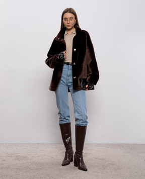 Babe Pay Pls Коричнева двостороння дублянка 2323SETA