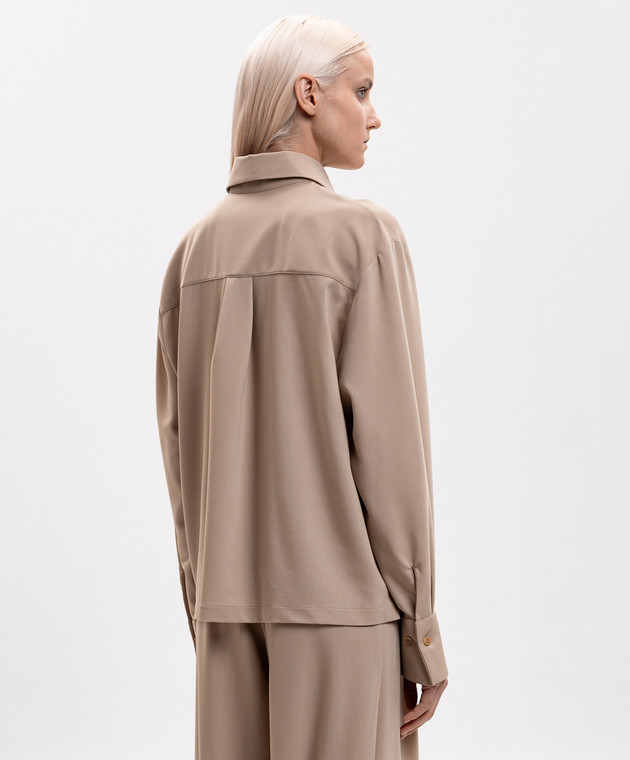 Ermanno Scervino Бежевая рубашка из шерсти D492K387YXJ изображение 4