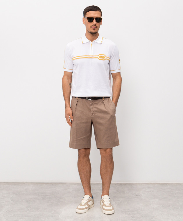 Stefano Ricci Коричневые шорты с льном M1T6100180LCTL1U изображение 2