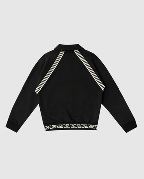 Versace Детская черная спортивная куртка с вышивкой эмблемы 10229121A11652