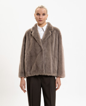 Rindi Бежевая укороченная шуба из меха норки 067VS026