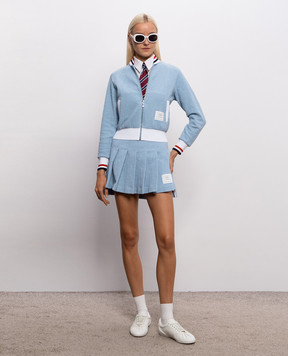 Thom Browne Голубая спортивная куртка с нашивкой логотипа FJT436AJ0194