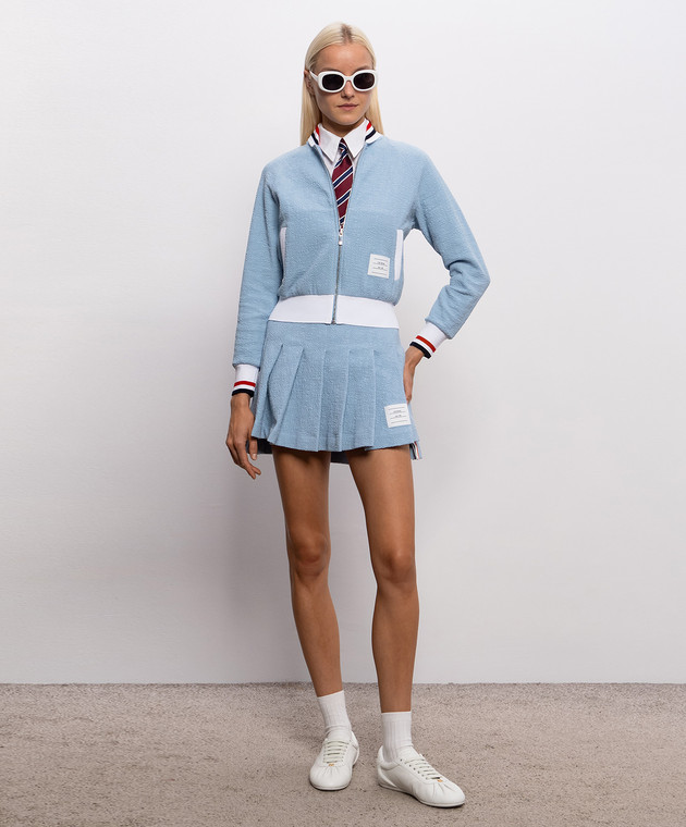 Thom Browne Блакитна спортивна куртка з нашивкою логотипа FJT436AJ0194 зображення 2