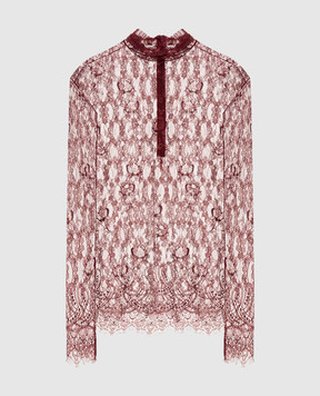 Dolce&Gabbana Бордовий топ з мережива F7BV7TILMDL