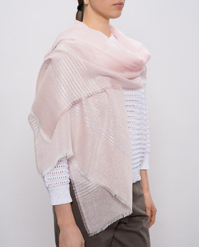 Peserico Рожевий шарф з льоном з люрексом A31539C0CC753